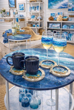 Load image into Gallery viewer, Monday March 23 11am  3D Ocean  Resin Pour Porthole Coaster and Glass Set Workshop
