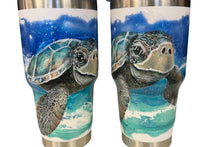 Load image into Gallery viewer, Mon April 13 11am Bodi the Sea Turtle Ocean Resin Pour 30oz Tumbler Workshop
