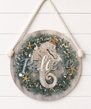 Load image into Gallery viewer, Monday Nov 2 11am Fire and Ice Sea Horse Resin Wreath
