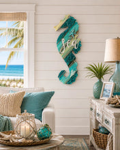 Load image into Gallery viewer, Thur Aug 27 8am 17" Weathered Seaglass Resin Seahorse Workshop

