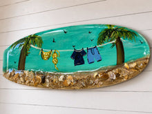 Load image into Gallery viewer, Fri Sept 18 8am Coffee and Canvas Coastal Cloths Line Surfboard
