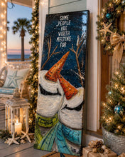 Load image into Gallery viewer, Fri Nov 20 1pm 3ft Snow People Sign/Porch Leaner
