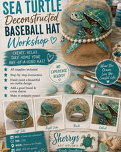 Load image into Gallery viewer, Sat October 2 11am Painted Deconstructed Sea Turtle Baseball Hat Book Launch Party~Workshop
