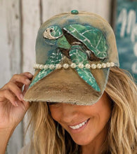 Load image into Gallery viewer, Sat October 2 11am Painted Deconstructed Sea Turtle Baseball Hat Book Launch Party~Workshop
