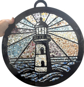 Sat Nov 8 11am xl Light House Crushed Glass Resin Suncatcher
