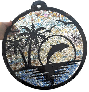 Sun Aug 24 11am Light House  Large Crushed Glass Sun Catcher