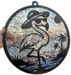 Sun Aug 24 11am Flamingo Crushed Glass Resin Sun Catcher