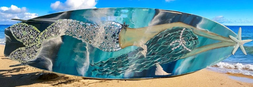 Sat Jan 17 11am 3ft Ocean Resin Crushed Glass Mosaic Mermaid Workshop